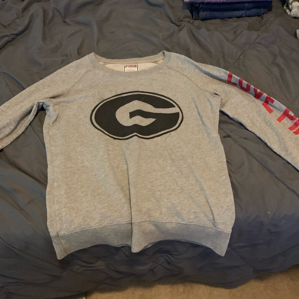 PINK Victoria's Secret Gray Crew Neck Sweater